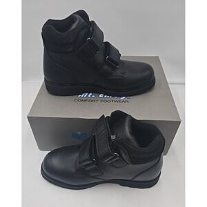 Mt. Emey Men's Extra-Depth Strap Closure Boots 12-6E Adventure Black Diabetic
